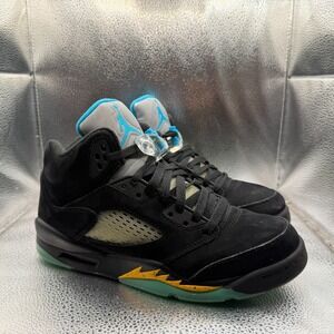 Size 6.5Y Nike Air Jordan 5 Retro Aqua Black Blue Yellow Kids Shoes 440888-047